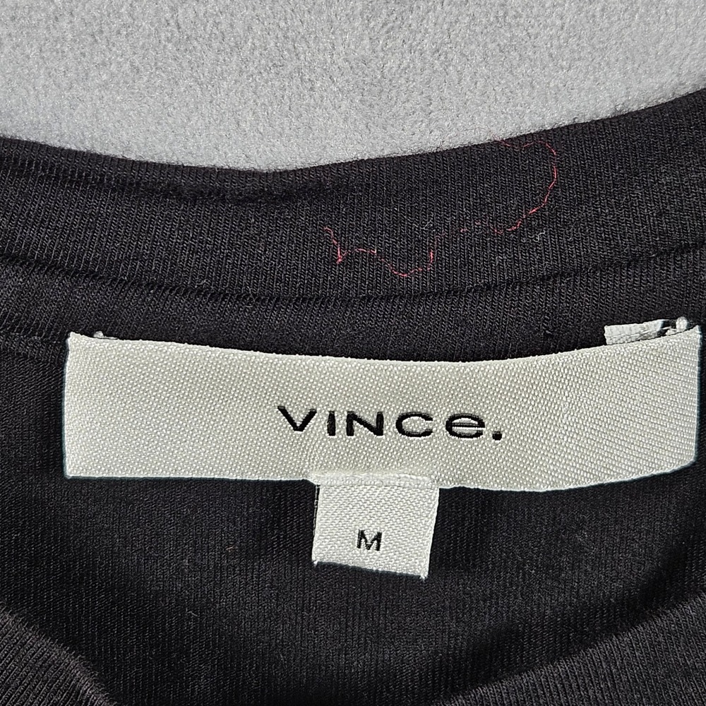 Vince Off Center Gathered Sleeveless Midi Dress Womens‎ Medium Black Jersey - Picture 3 of 8